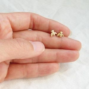 Silver Bee Teenie Tiny Stud Earrings.